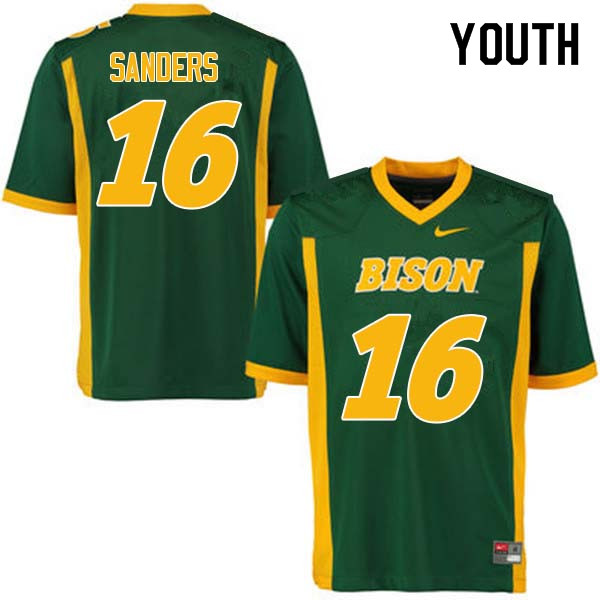 Youth #16 Noah Sanders North Dakota State Bison College Football Jerseys Sale-Green